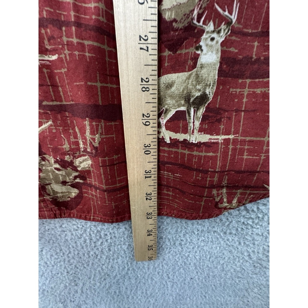 Columbia River Lodge Shirt Mens XL Red Whitetail Deer Long Sleeve Button Up - Picture 9 of 9